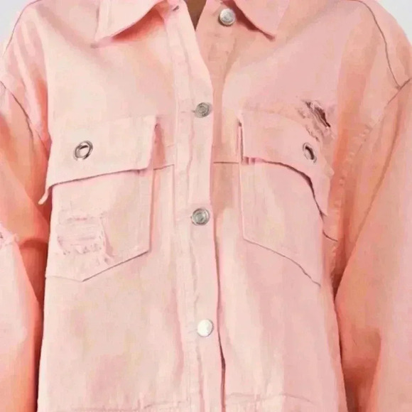 STARBURST DISTRESSED DENIM JACKET - Picture 5 of 6